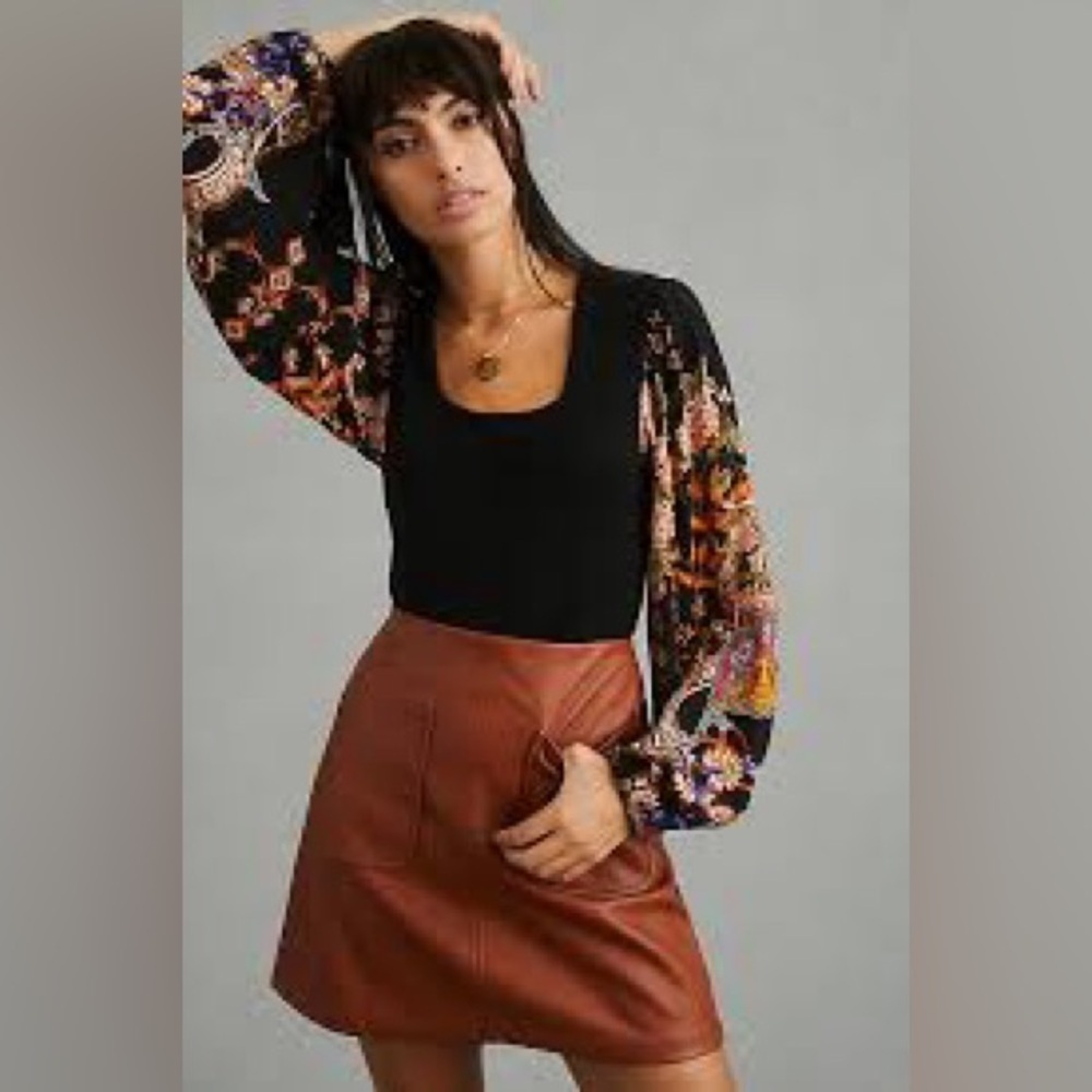 Bl-nk London Anthropologie Printed-Sleeve Sweater Top (107)